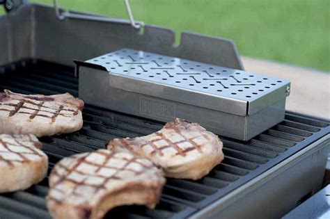 wood chip metal box for grill smokinh|7 Best Smoker Boxes for Your Gas Grill (Rated & Reviewed).